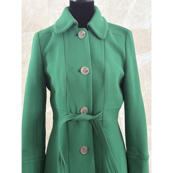 VTG J.Crew Belted Wool Lady Day Coat P8 Kelly Green, Classic Preppy Jenna Lyons - Picture 5 of 15